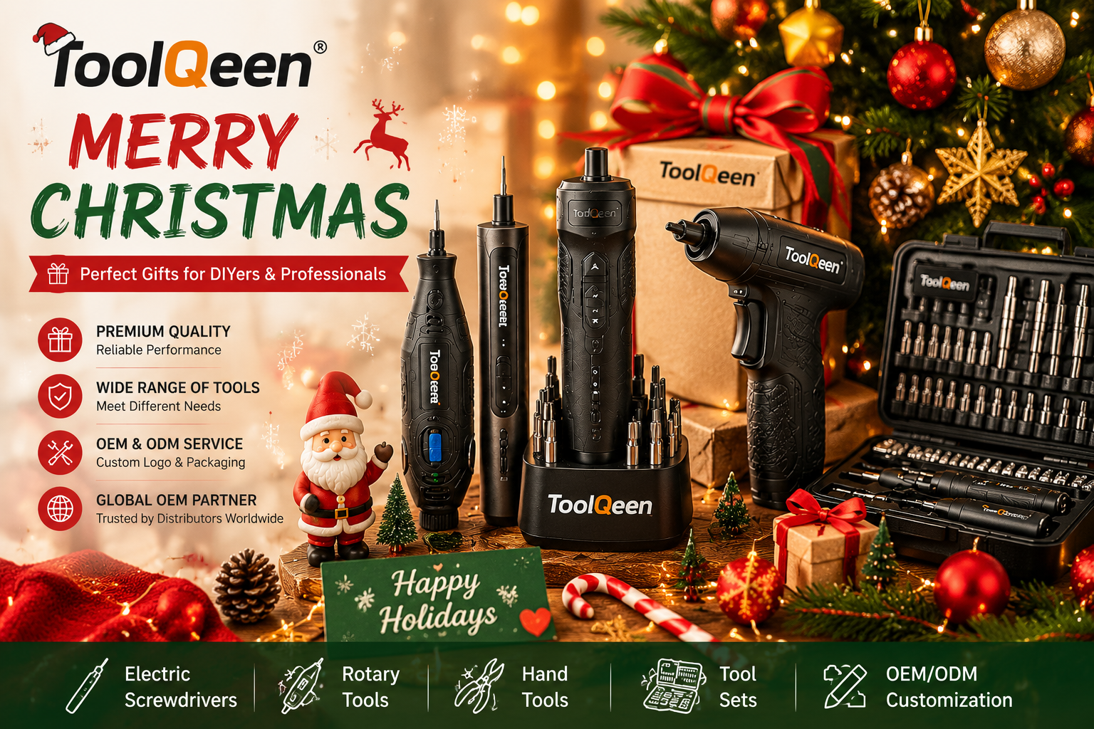 Christmas Electric Screwdriver Gift Set with Custom Packaging