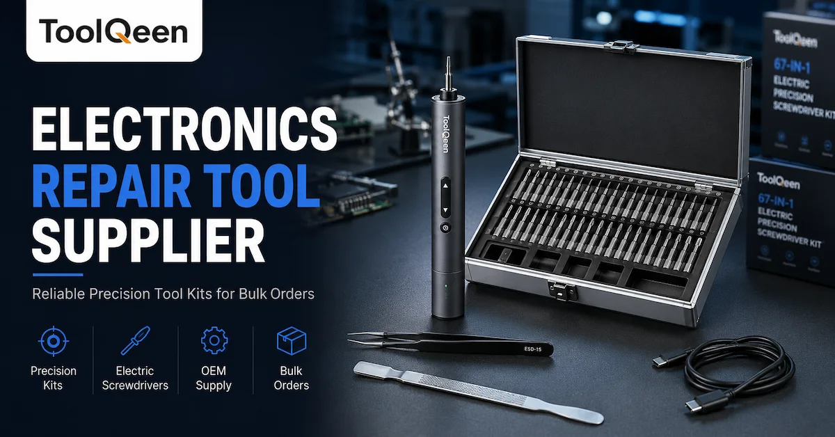 Electronics repair tool supplier kit display