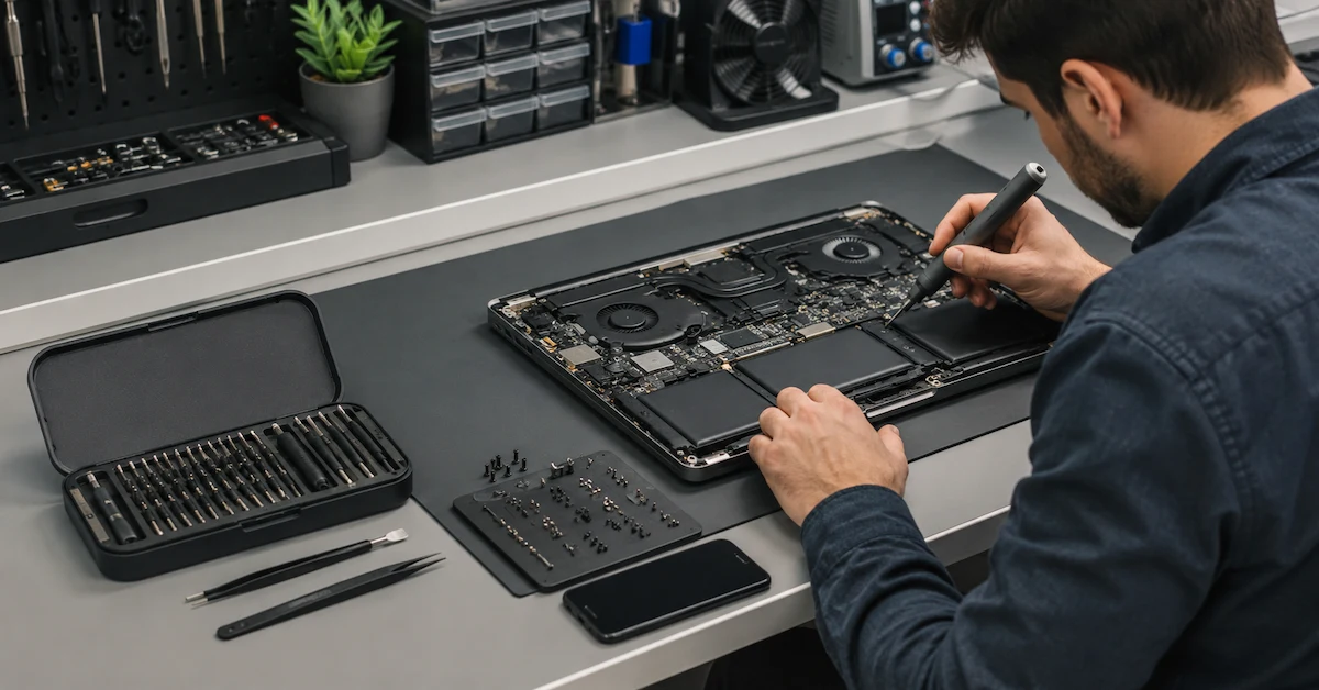 Electronics repair tool kit workstation