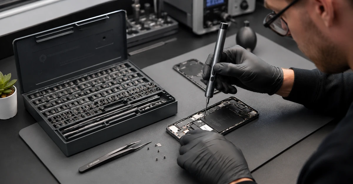 Electric screwdriver used for phone repair