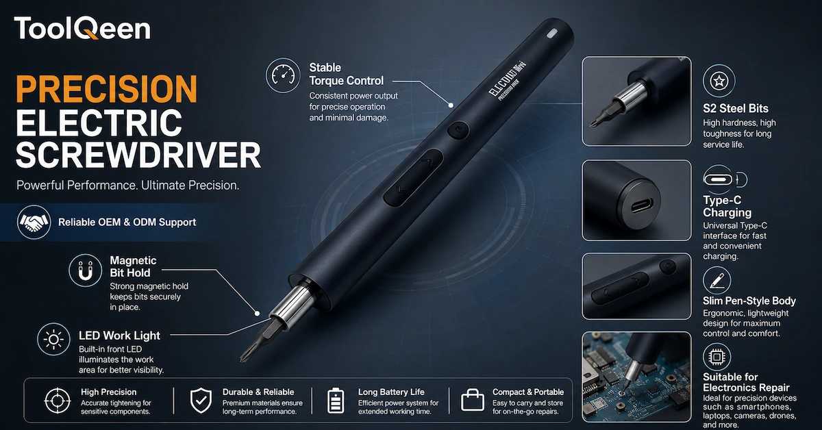 Precision electric screwdriver details
