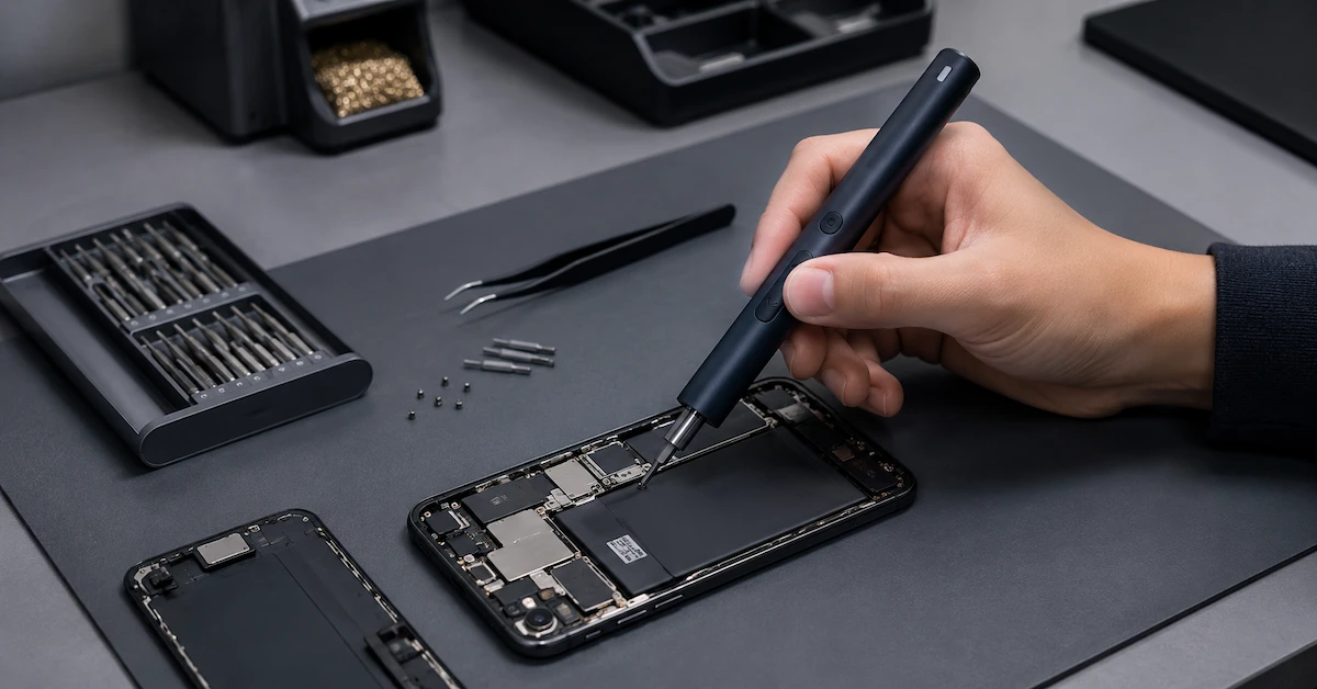 Rechargeable screwdriver for electronics repair