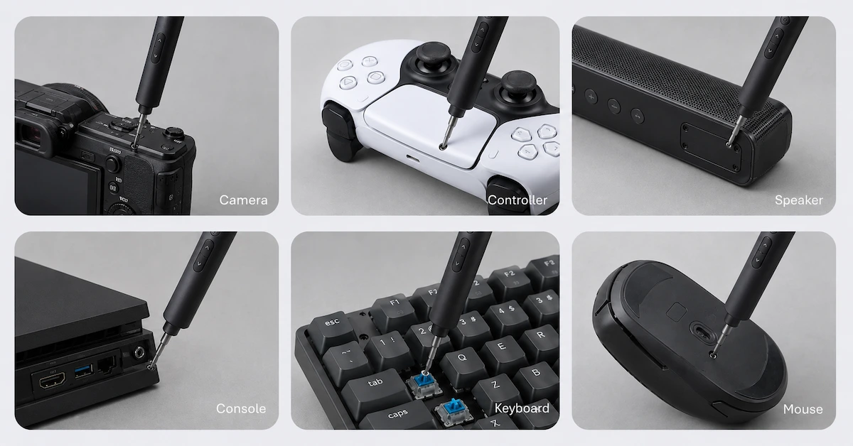 Cordless screwdriver for device repair scenes