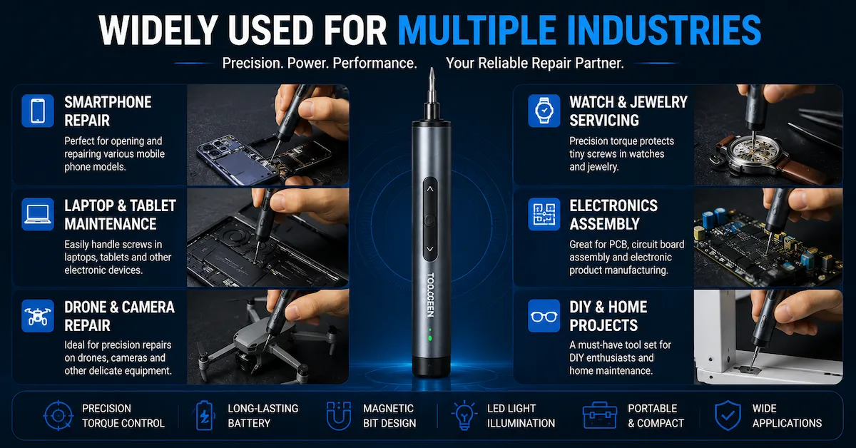 ODM electric screwdriver across repair scenes