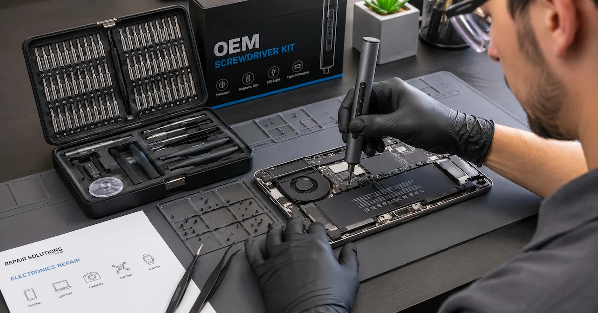 OEM screwdriver kit for tablet repair station