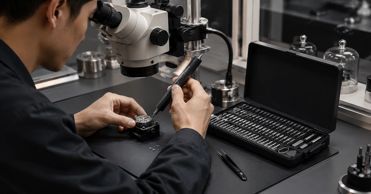 Custom precision screwdriver set for watch repair
