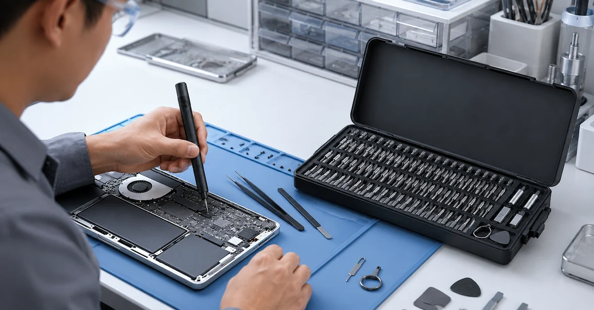 Custom repair tool kit for laptop repair work