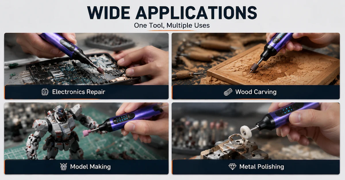 Mini rotary tool for multiple applications use