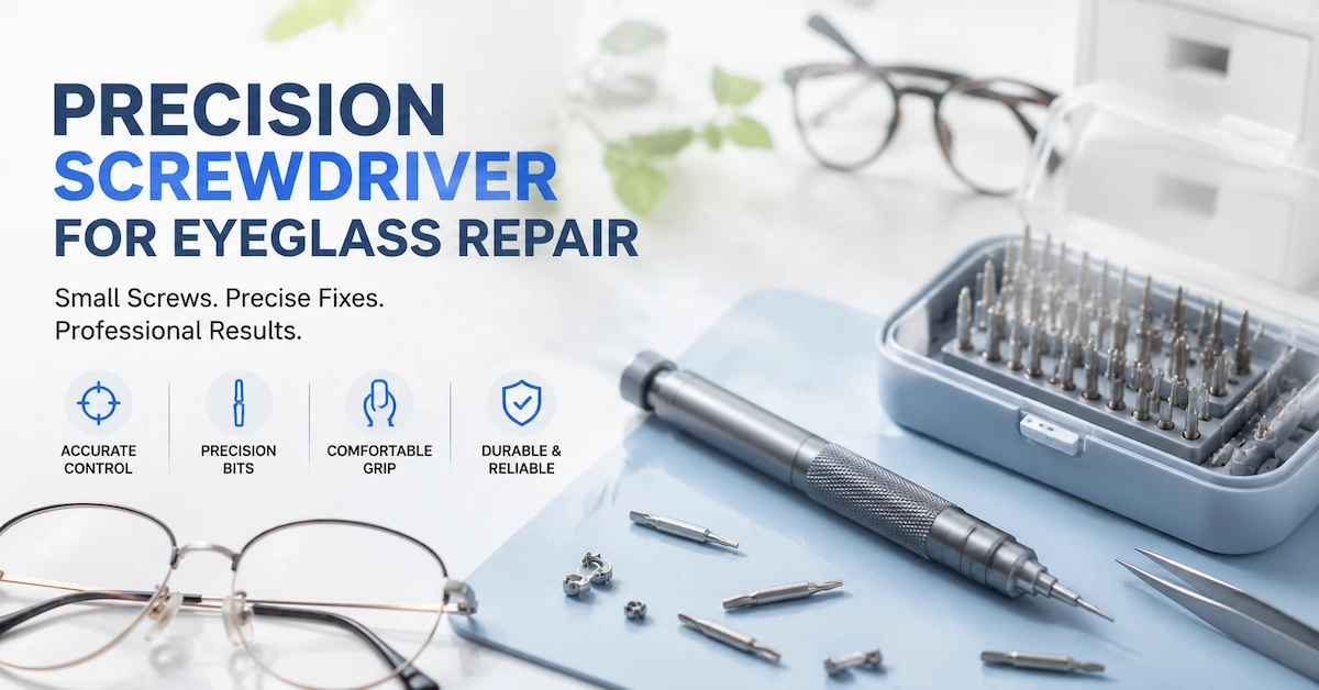 Destornillador de precisión para reparación de gafas