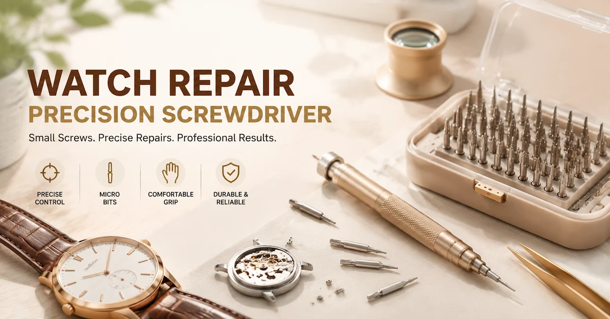Watch repair with precision screwdriver tool