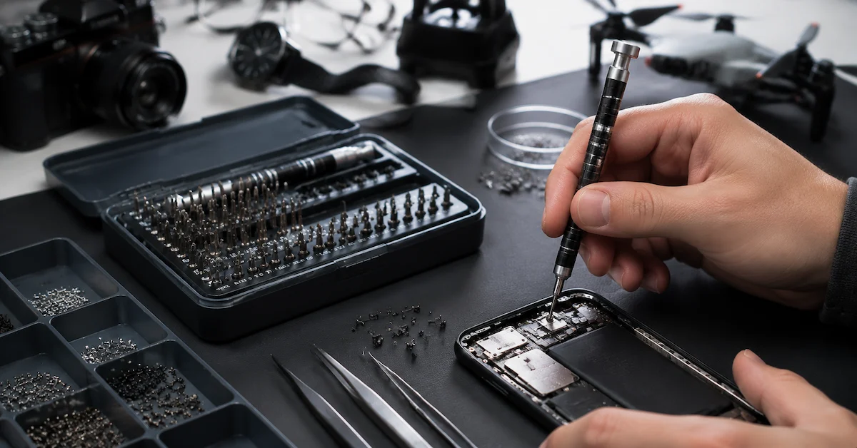 Precision screwdriver for small screw repair