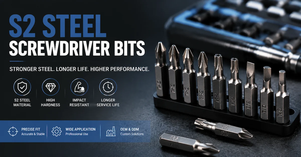 S2 steel screwdriver bits for professional tools