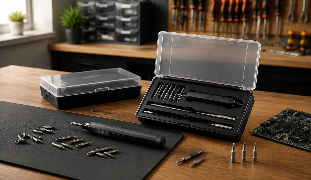 Electric screwdriver repair workbench scene