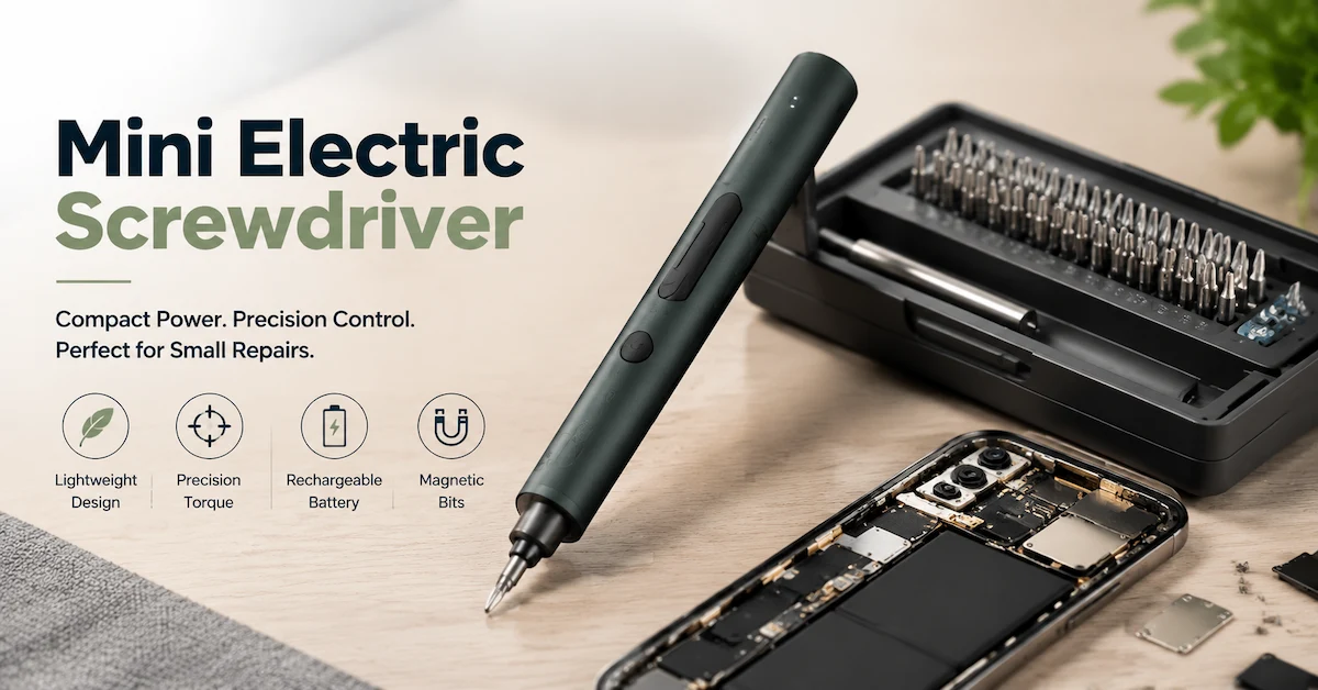 Mini electric screwdriver for repair tasks
