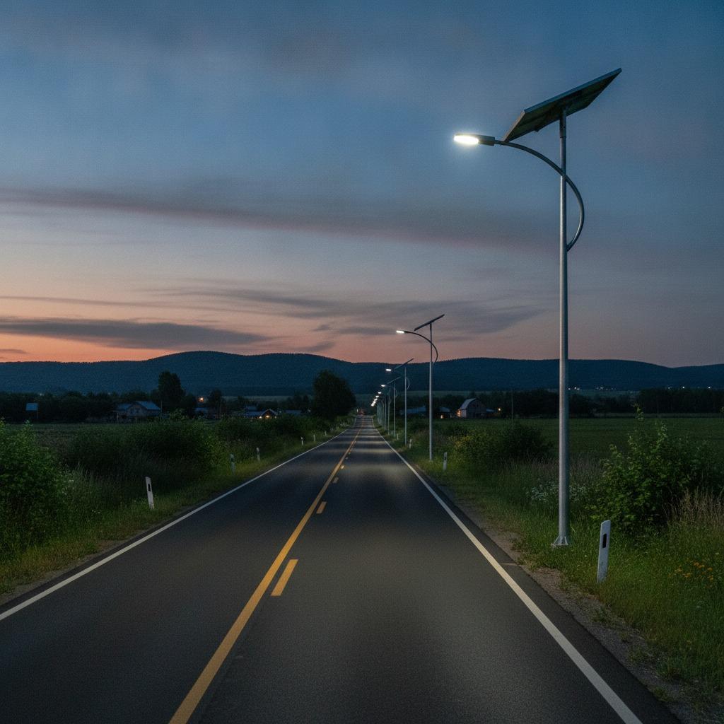 solar street light for rural roads, rural road solar lighting supplier, off grid solar road lighting