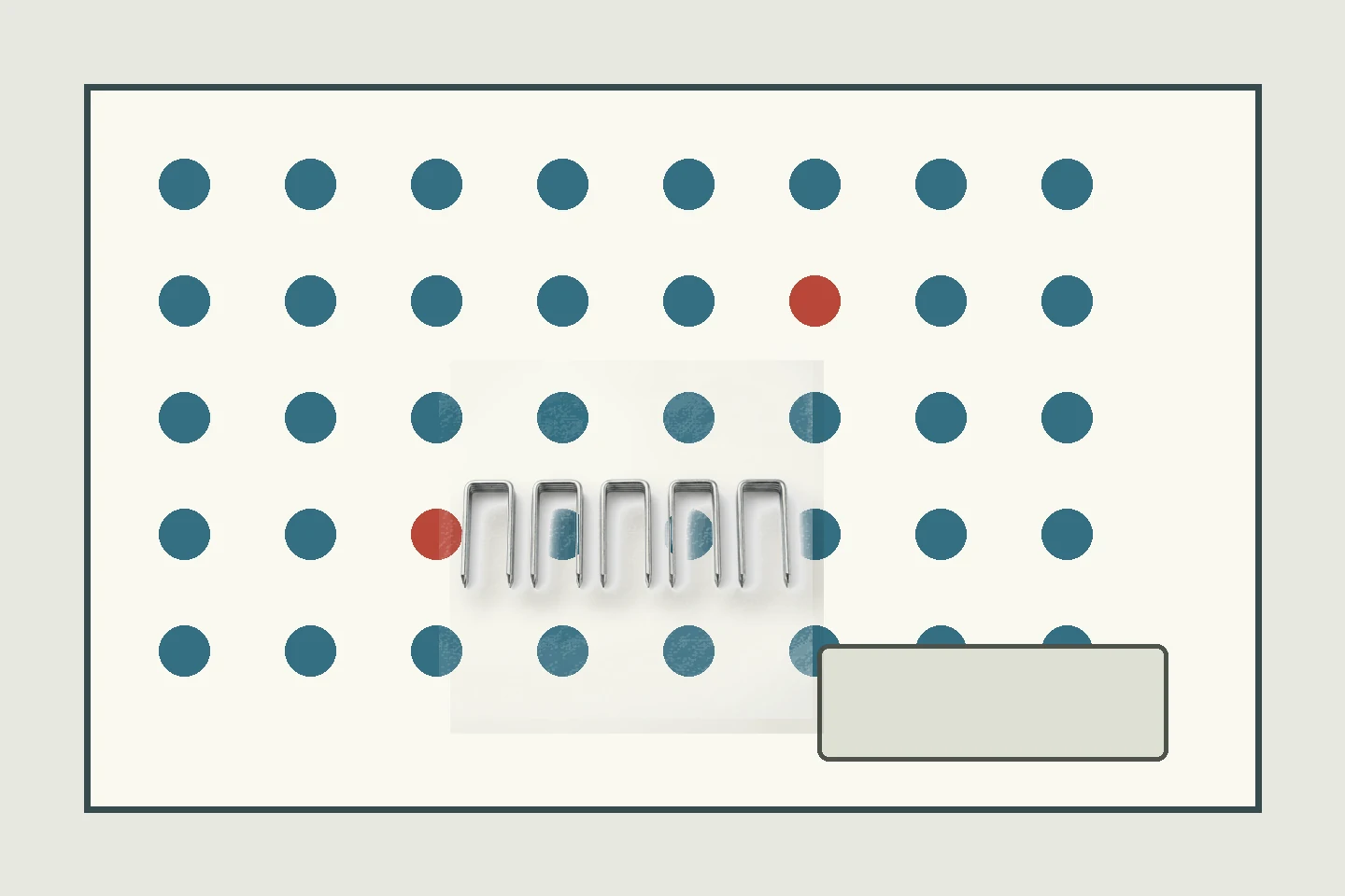 Pneumatic fastener AQL sampling grid with representative staples