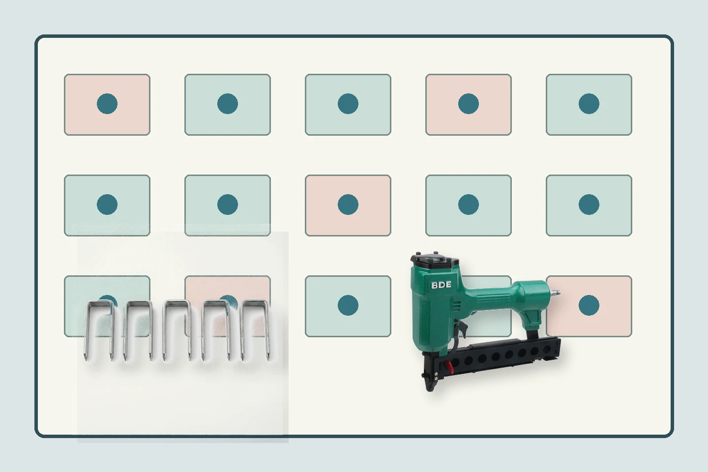 Pneumatic staple samples moving through a tool compatibility route