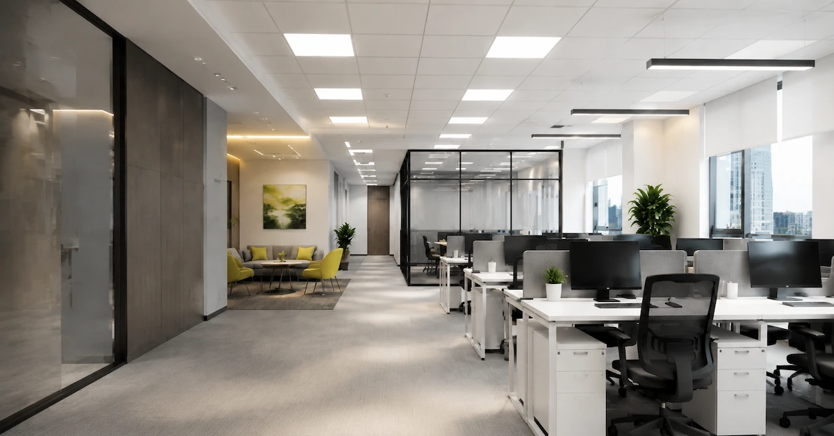 مساحة عمل الإضاءة LED الحديثة للمكاتب