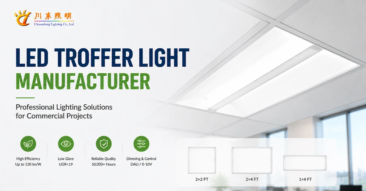 الشركة المصنعة للضوء LED troffer