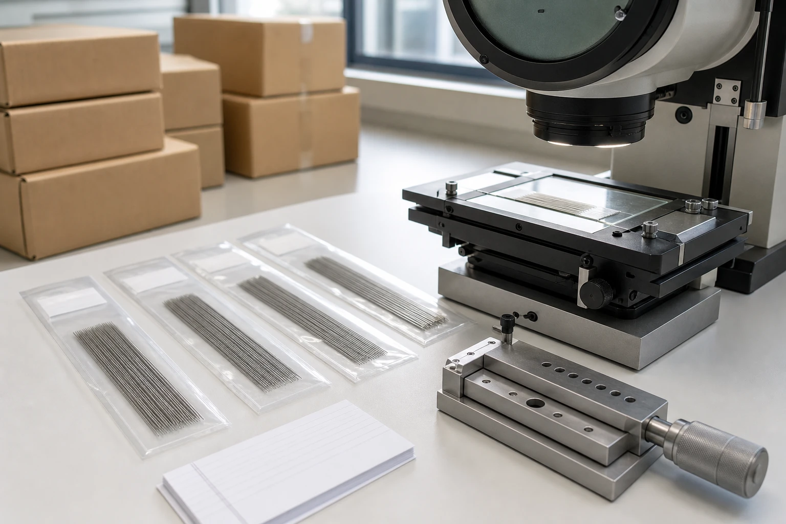 Headless pins supplier samples moving from sealed lots to optical inspection