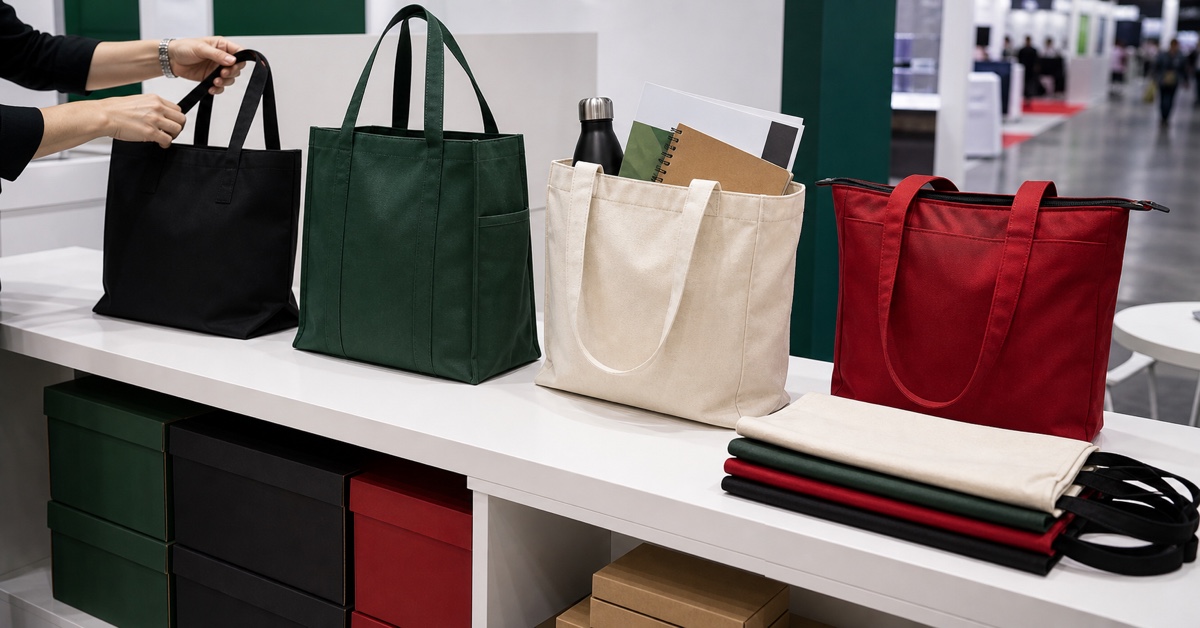 trade show tote bags booth journey planned by PackMK