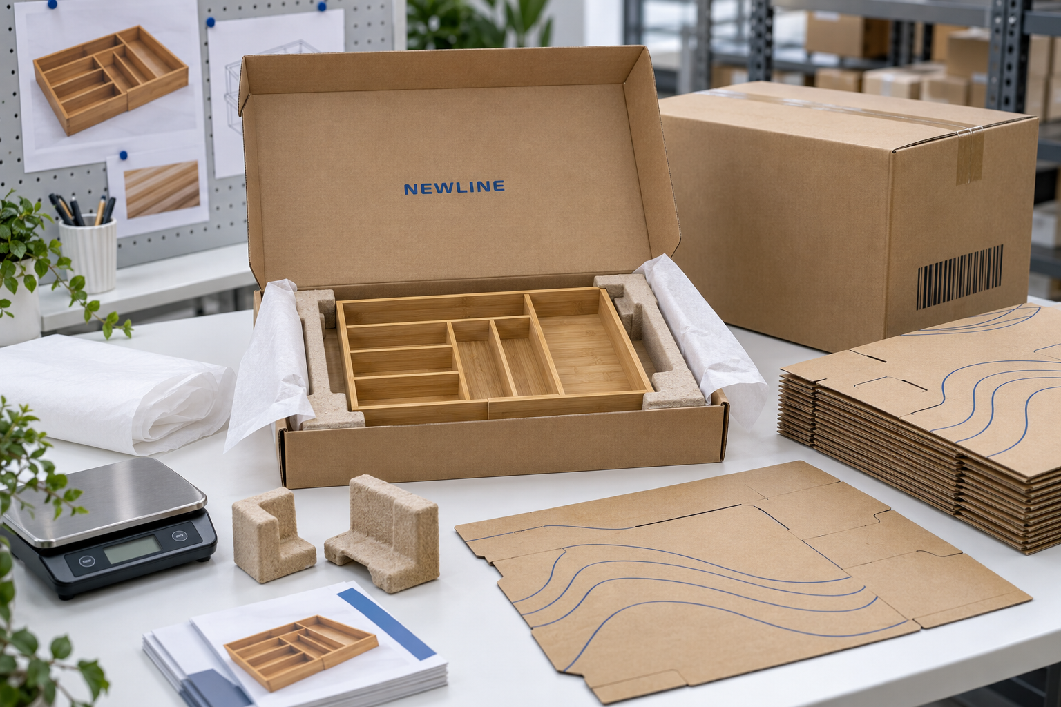 NEWLINE expandable bamboo drawer organizer wholesale packaging engineering with kraft retail boxes dielines and carton protection