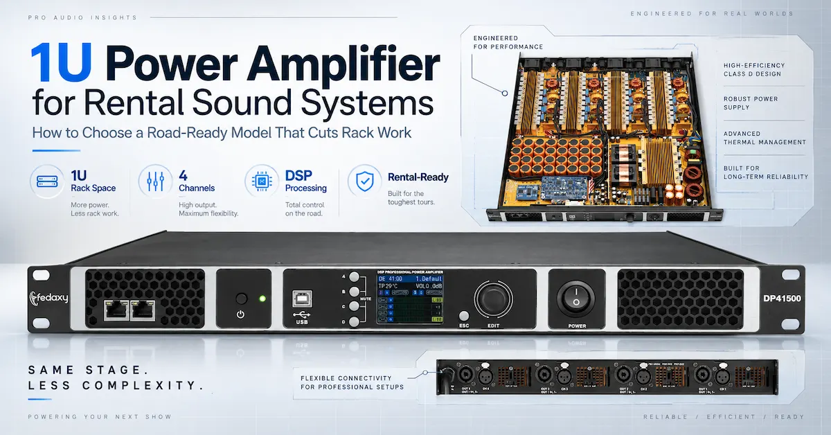 1U Power Amplifier for Rental Sound Systems: How to Choose a Road-Ready Model That Cuts Rack Work
