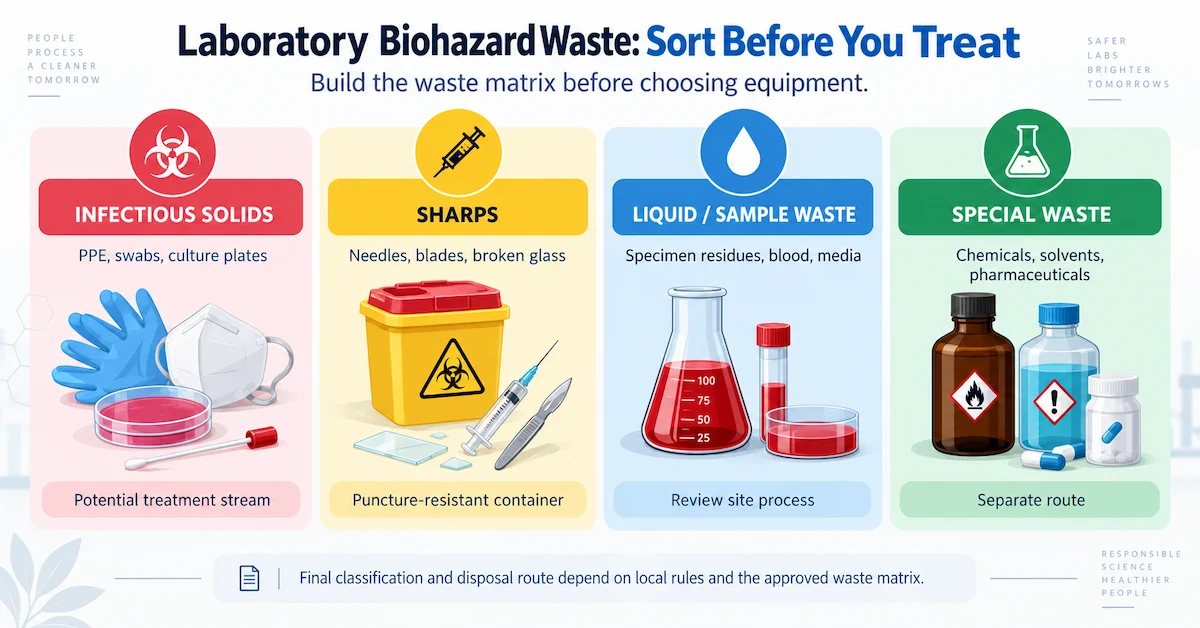 Laboratory biohazard waste sorting guide