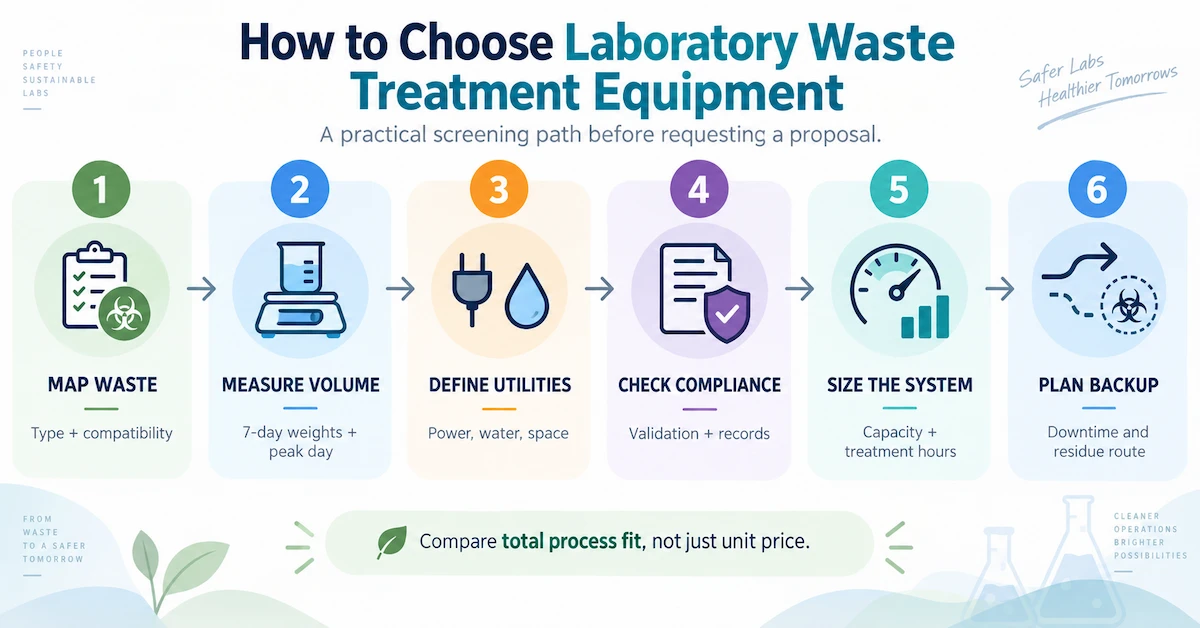Laboratory waste treatment equipment selection