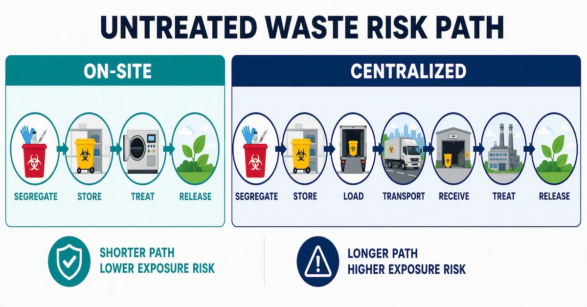 On-site vs centralized medical waste risk
