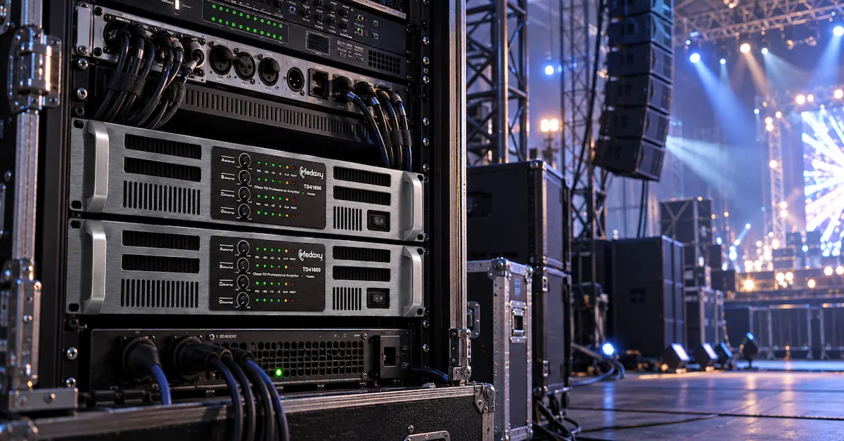 TD41600 Class TD Amplifier in Live Sound Rack