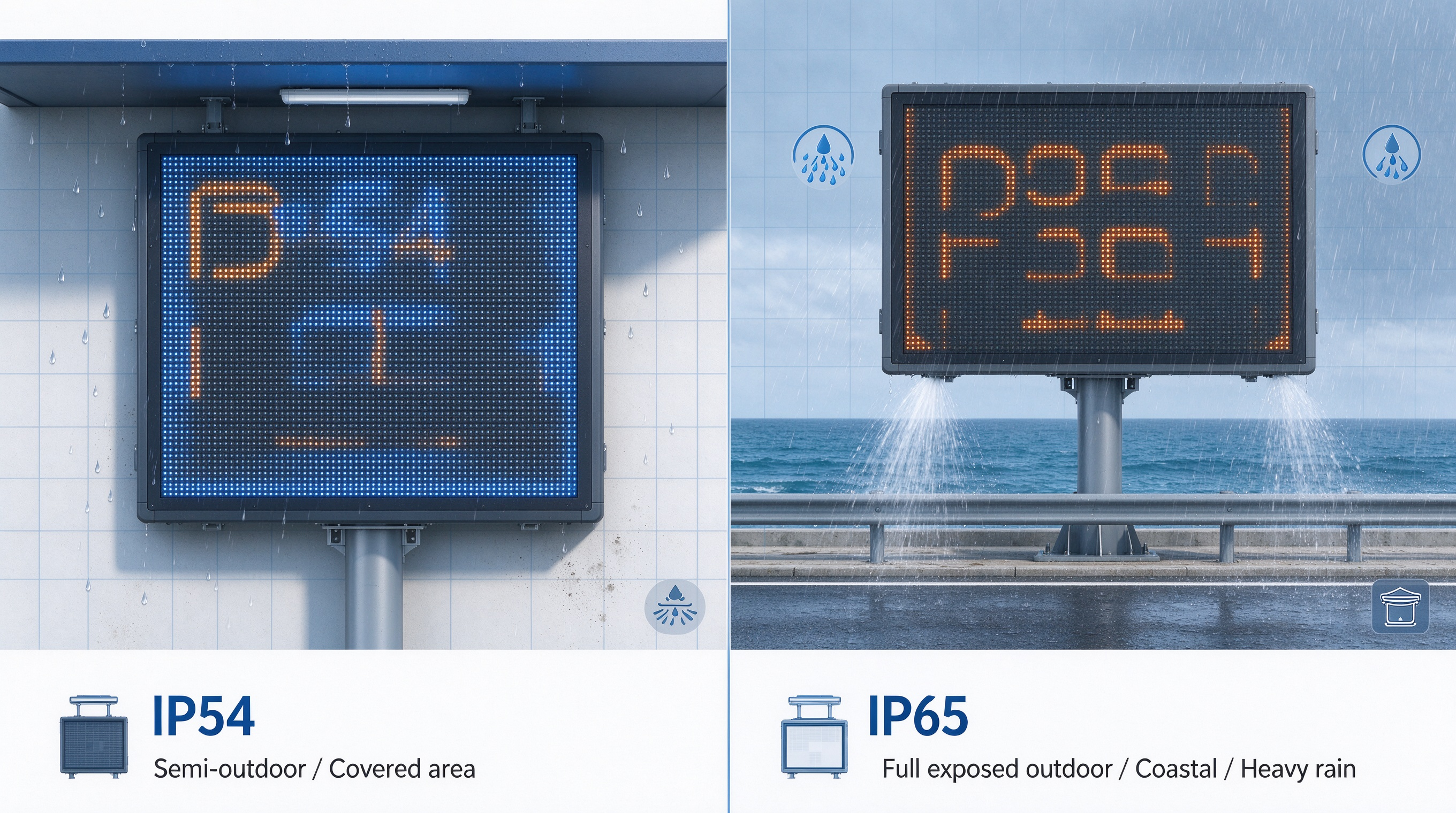 IP65 vs IP54 LED screen